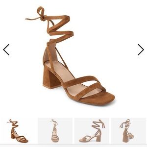 BGBGeneration strappy sandals; “Debby” size 10, camel suede; brand new in box!